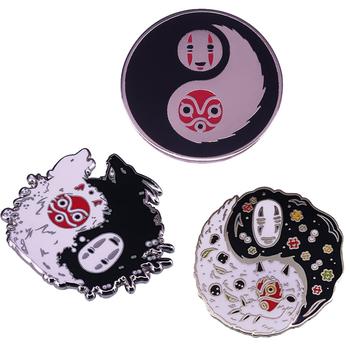 No Face & Princess Mononoke Brooch Round Badge