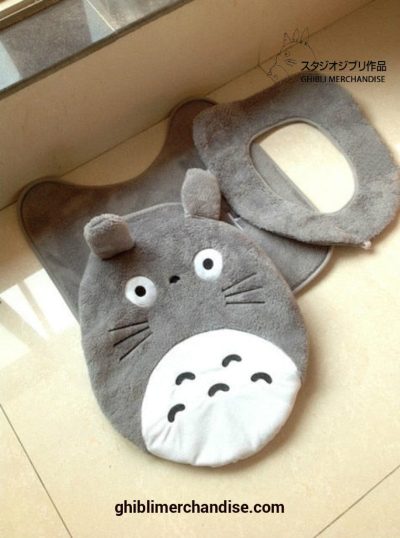 3Pcs Totoro Bathroom Set Toilet Cover Winter Warm Soft Plush