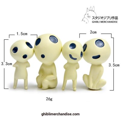 4Pcs/set Princess Mononoke Tree Spirit Figures