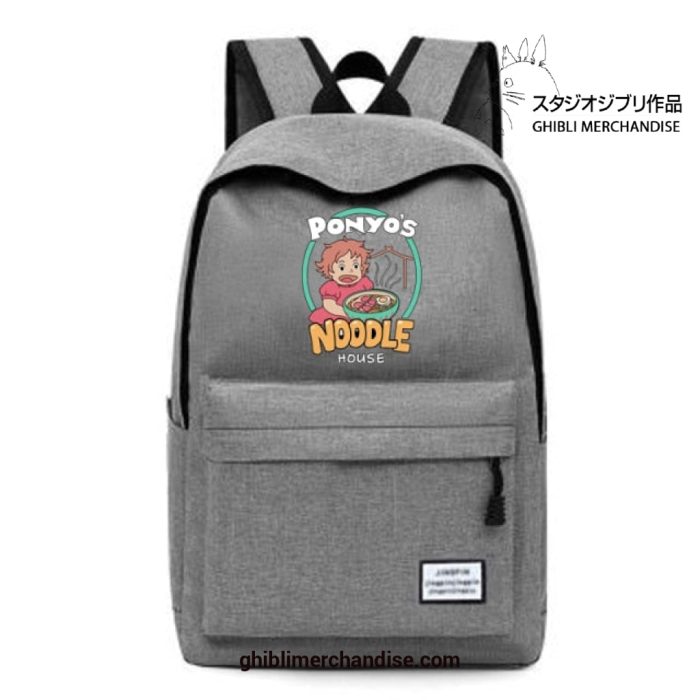 Cute Ponyo Canvas Backpack Grey