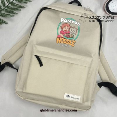 Cute Ponyo Canvas Backpack Kaki