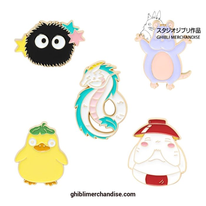 Cute Spirited Away Yellow Duck Mouse Coal Bailong Haku Enamel Pin