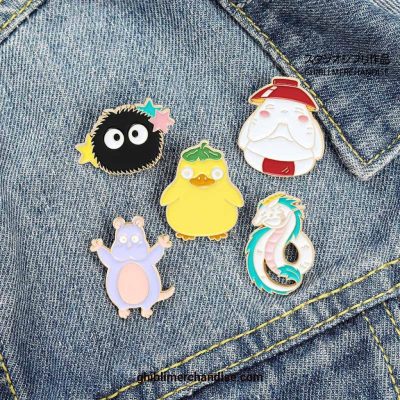 Cute Spirited Away Yellow Duck Mouse Coal Bailong Haku Enamel Pin