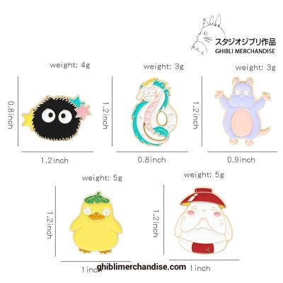 Cute Spirited Away Yellow Duck Mouse Coal Bailong Haku Enamel Pin