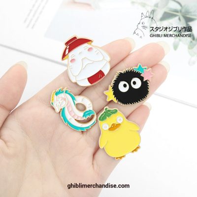 Cute Spirited Away Yellow Duck Mouse Coal Bailong Haku Enamel Pin