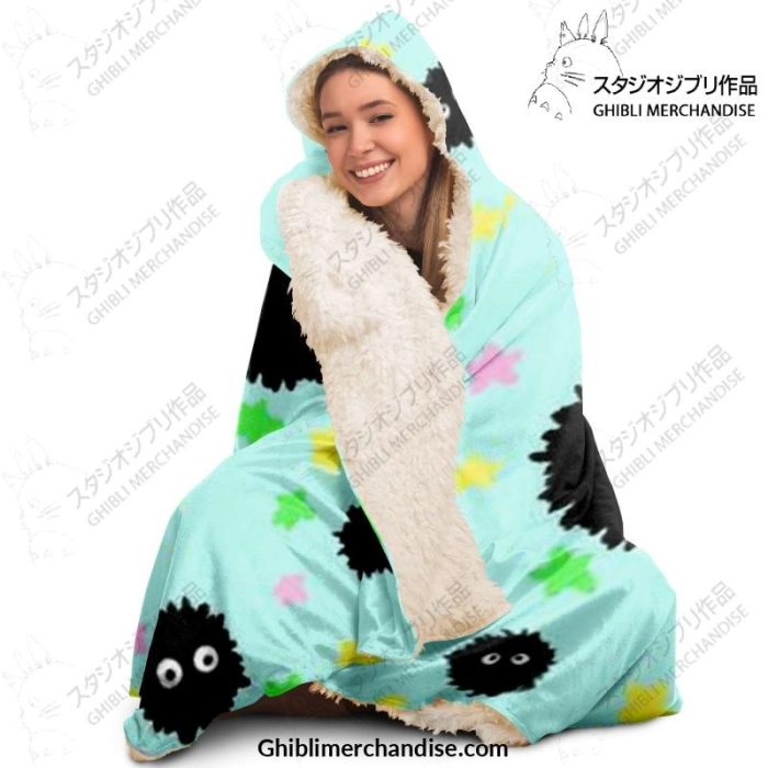 Cute Susuwatari Star Hooded Blanket - Aop