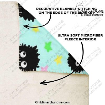 Cute Susuwatari Star Microfleece Blanket Premium - Aop