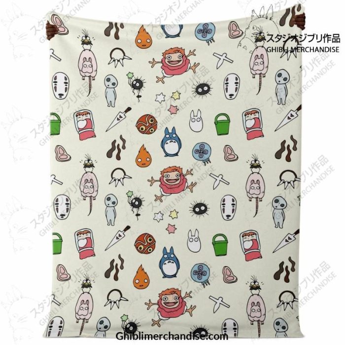 Ghibli Chibi Character Microfleece Blanket Premium - Aop