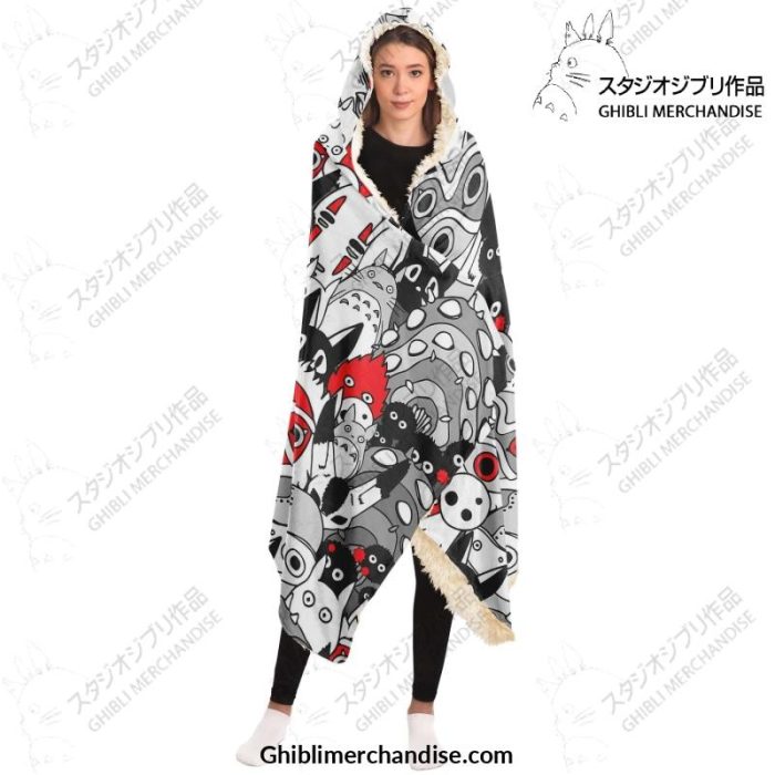 Ghibli Face Character 3D Hooded Blanket - Aop