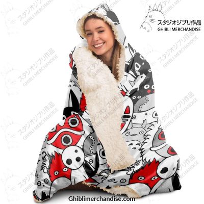 Ghibli Face Character 3D Hooded Blanket - Aop