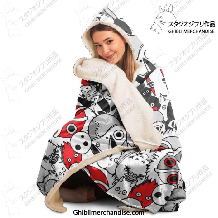 Ghibli Face Character 3D Hooded Blanket - Aop