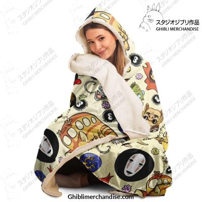 Ghibli Full Character 3D Hooded Blanket - Aop