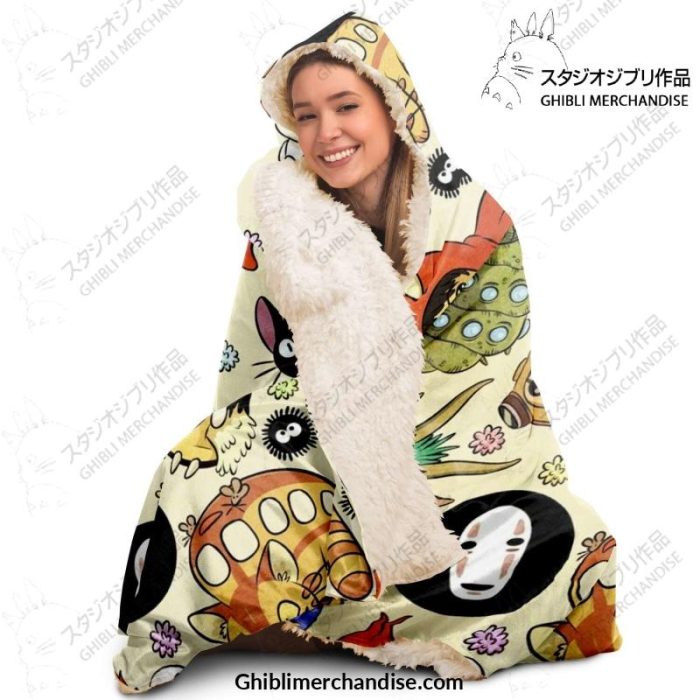 Ghibli Full Character 3D Hooded Blanket - Aop