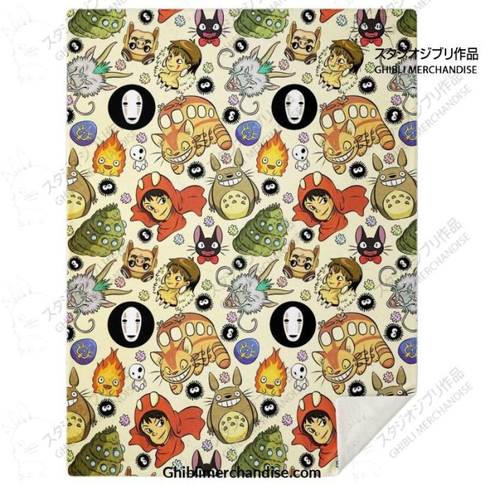 Ghibli Full Character 3D Microfleece Blanket M Premium - Aop