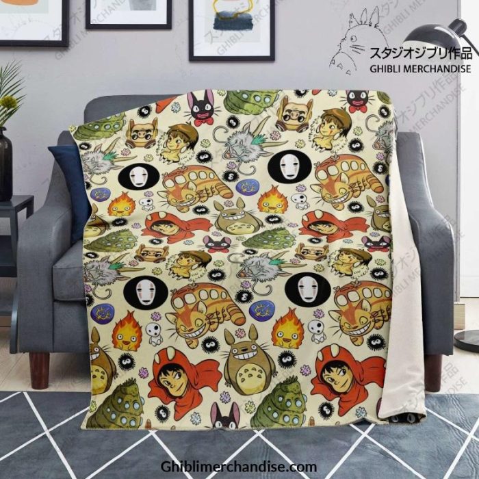 Ghibli Full Character 3D Microfleece Blanket Premium - Aop