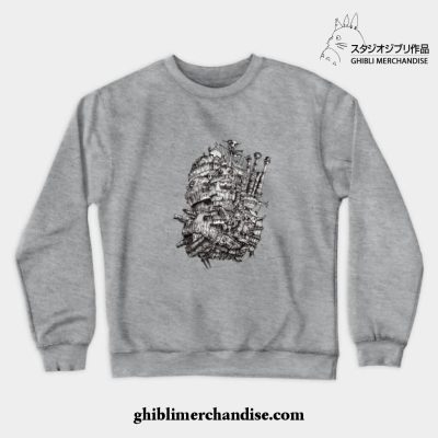 Howl_S Moving Castle Crewneck Sweatshirt Gray / S