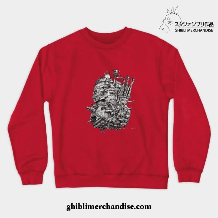 Howl_S Moving Castle Crewneck Sweatshirt Red / S