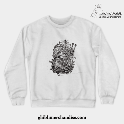 Howl_S Moving Castle Crewneck Sweatshirt White / S