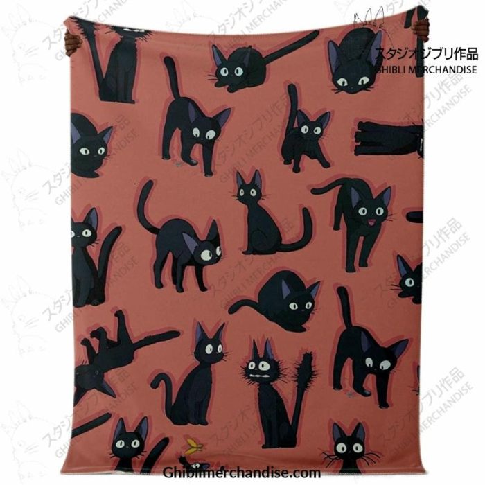 Jiji Black Cat Microfleece Blanket Premium - Aop