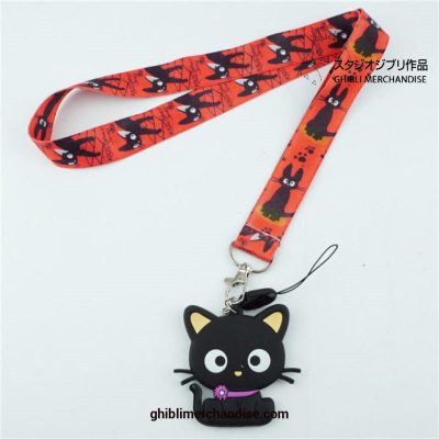 Kikis Delivery Service Jiji Black Cat Red Neck Strap Lanyard 2