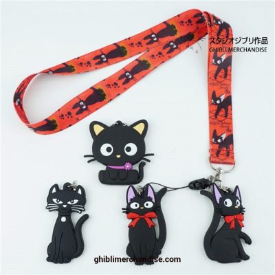 Kikis Delivery Service Jiji Black Cat Red Neck Strap Lanyard