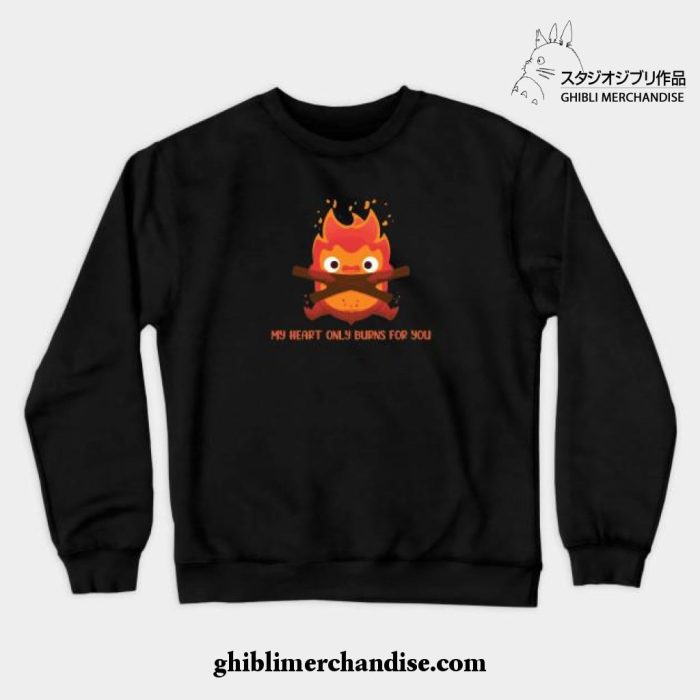 My Heart Only Burns For You Crewneck Sweatshirt Black / S