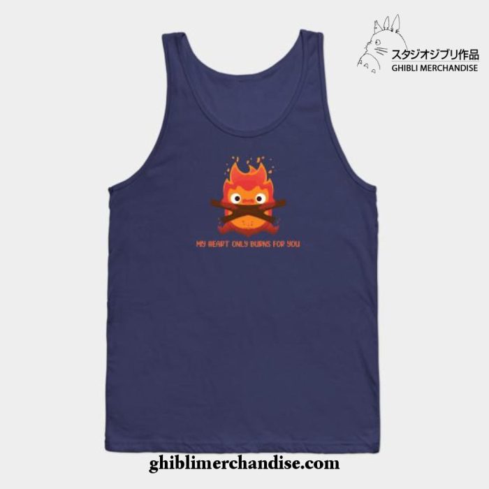 My Heart Only Burns For You Tank Top Navy Blue / S