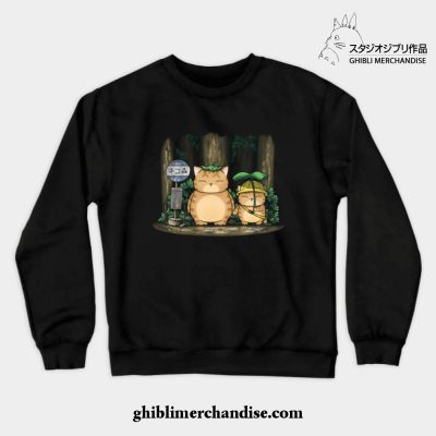 My Neighbor Fat Cat Crewneck Sweatshirt Black / S