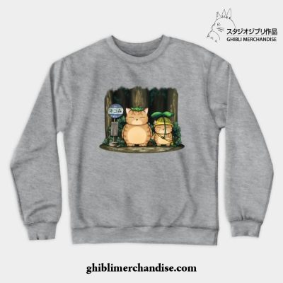 My Neighbor Fat Cat Crewneck Sweatshirt Gray / S