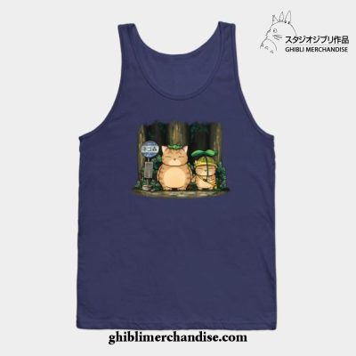 My Neighbor Fat Cat Tank Top Navy Blue / S