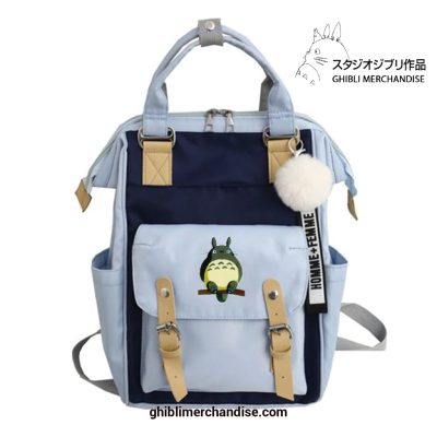 New Harajuku Totoro Waterproof Nylon Backpack Blue