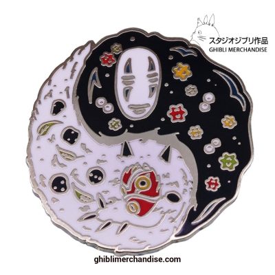 No Face & Princess Mononoke Brooch Round Badge 01