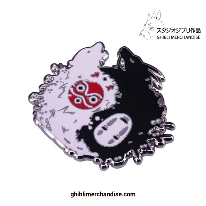 No Face & Princess Mononoke Brooch Round Badge 03