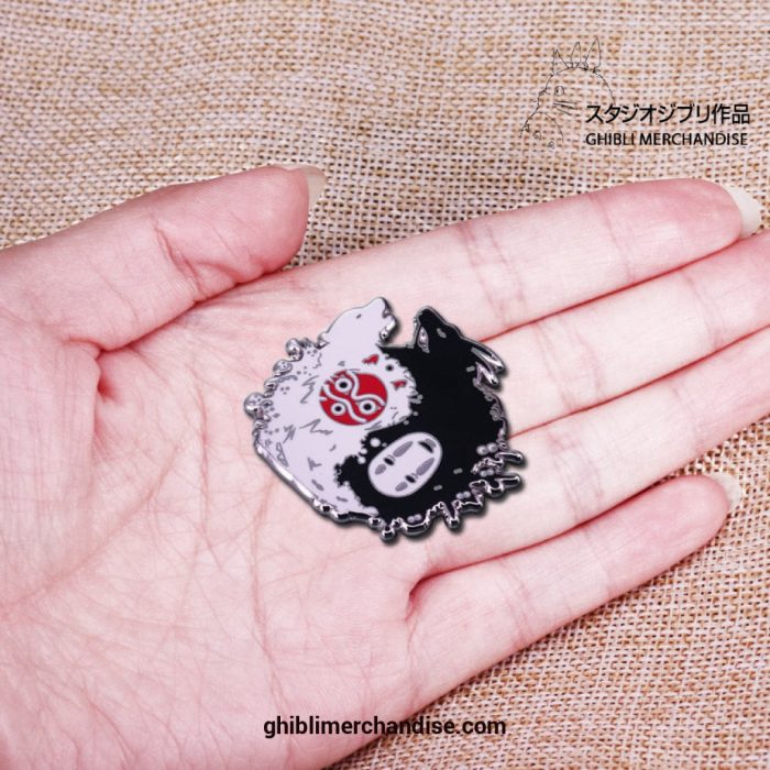 No Face & Princess Mononoke Brooch Round Badge