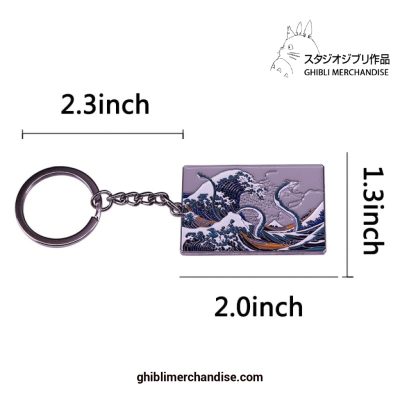 Spirited Away Haku Flying In The Great Wave Keychain