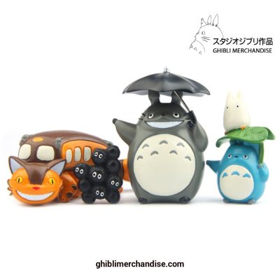 Studio Ghibli Totoro Cat Bus With Umbrella Figure