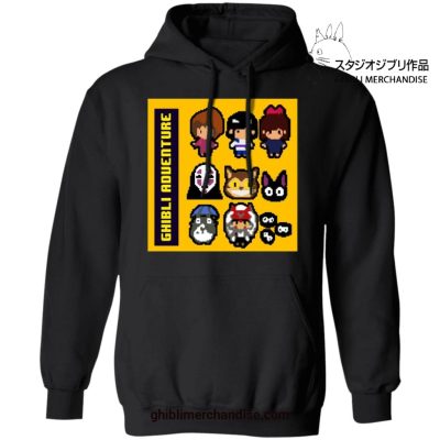 8 Bit Ghibli Adventures Hoodie Black / S