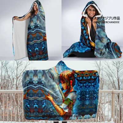 Abstract Spirited Away Hooded Blanket