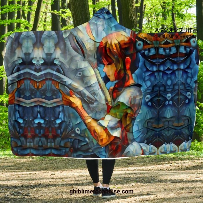 Abstract Spirited Away Hooded Blanket