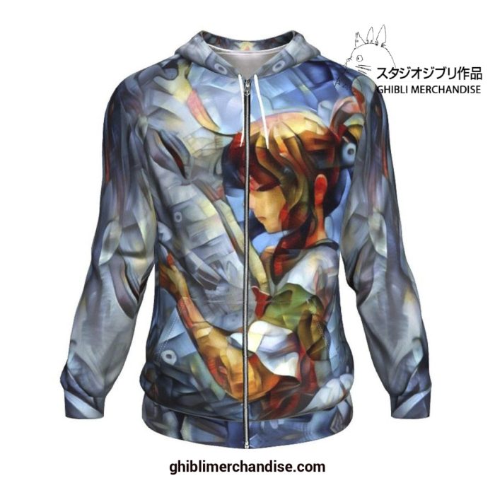 Abstract Spirited Away Hoodie Zip / S