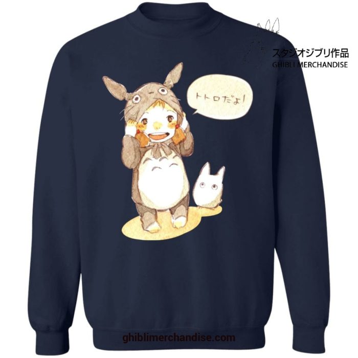 Baby Totoro And Mei Sweatshirt Navy Blue / S