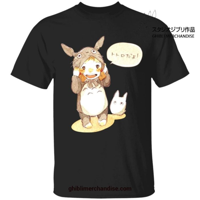 Baby Totoro And Mei T-Shirt Black / S