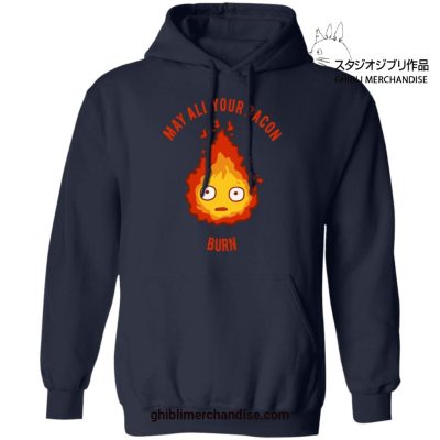 Calcifer - May All Your Bacon Burn Hoodie Navy Blue / S