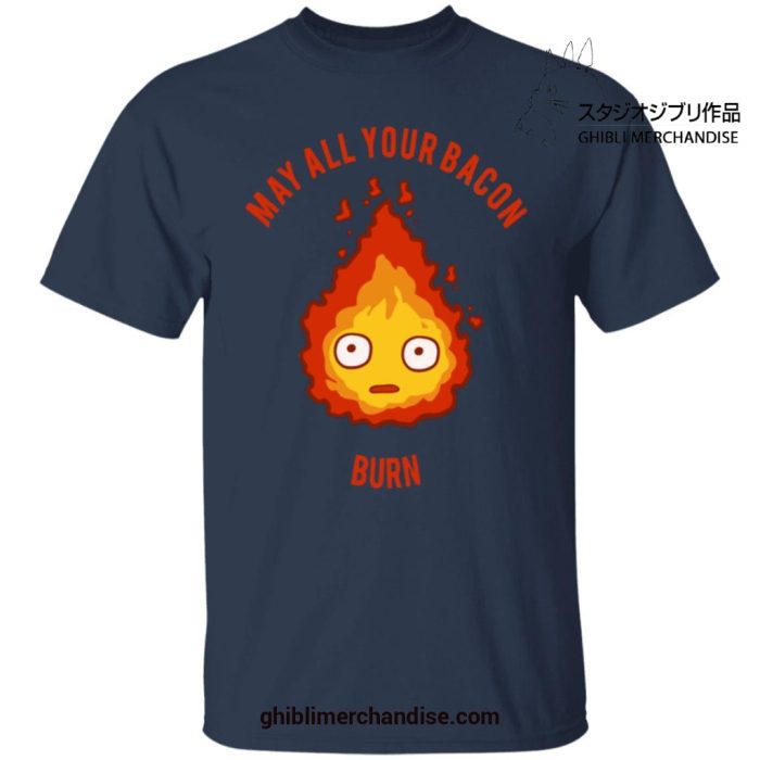 Calcifer - May All Your Bacon Burn T-Shirt Navy Blue / S