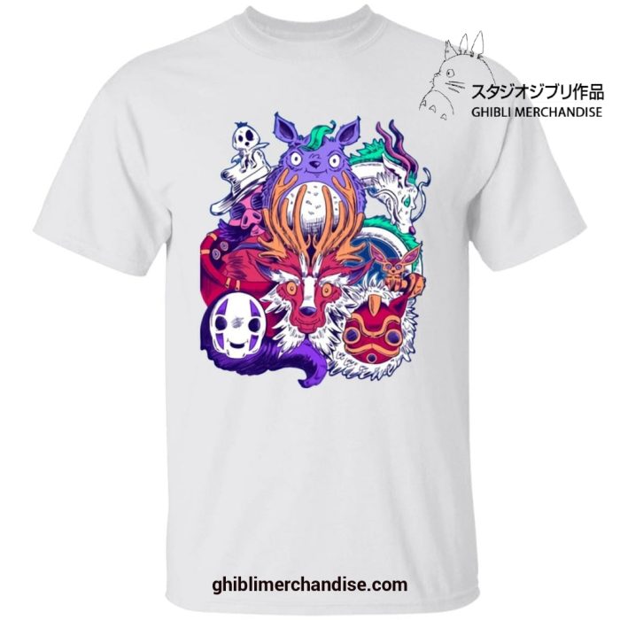 Creepy Style Ghibli Characters T-Shirt White / S