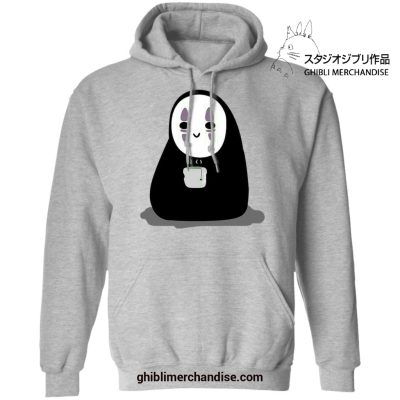 Cute No Face Drinking Hot Tea Hoodie Gray / S