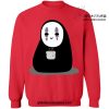 Cute No Face Drinking Hot Tea Sweatshirt Red / S