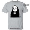 Cute No Face Drinking Hot Tea T-Shirt Gray / S