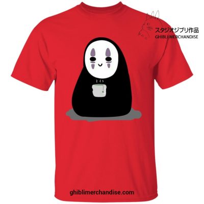 Cute No Face Drinking Hot Tea T-Shirt Red / S