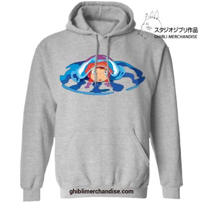 Cute Ponyo First Trip Hoodie Gray / S